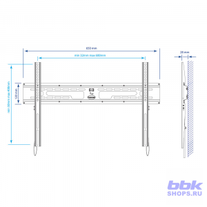 Настенный кронштейн для LED/LCD телевизоров KROMAX FLAT-1 BLACK