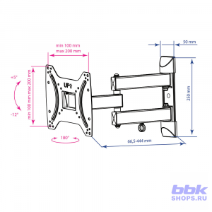 Кронштейн Kromax DIX-22 black для TV 15"-48" max 35 кг